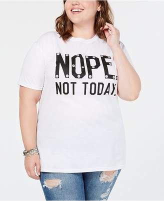 Love Tribe Hybrid Plus Size Embellished Nope Graphic T-Shirt