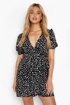 Thumbnail for your product : boohoo Spot Print Wrap Dress