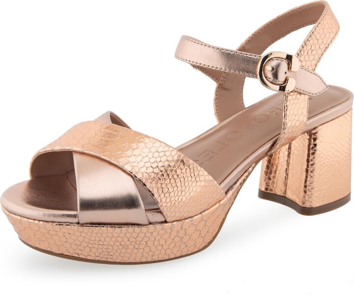Block Heel Sandal Aerosoles Rose Gold Rose Gold Platform Heels