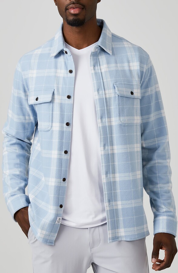 7 Diamonds Generation Plaid Stretch Flannel Button-Up Shirt