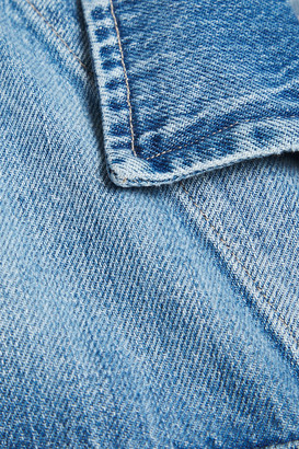 Frame Button-detailed Faded Denim Jacket