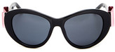 Thumbnail for your product : Linda Farrow Agent Provocateur Women's Kiss Me Plastic Rounded Bow Detail Sunglasses