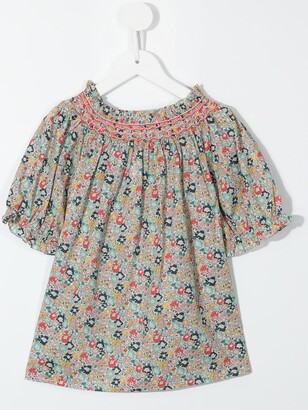 Bonpoint Floral-Print Smocked Top
