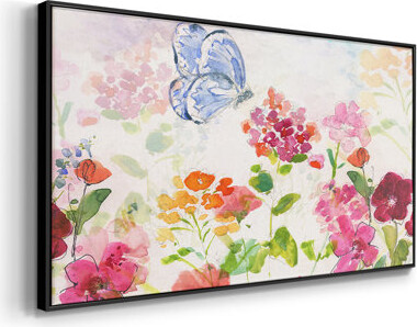 Lark Manor Summer Garden Butterfly- Framed Gallery Wrapped Canvas -Ready to Hang