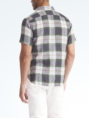 Banana Republic Camden Standard-Fit Short-Sleeve Plaid Linen Shirt
