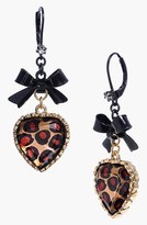 Thumbnail for your product : Betsey Johnson Leopard Heart Drop Earrings