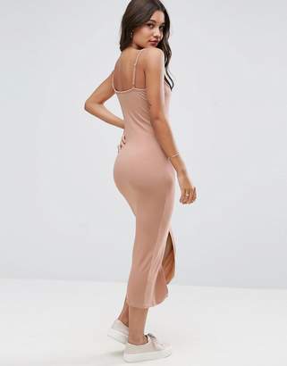 ASOS Bodycon Maxi Dress with Popper Details