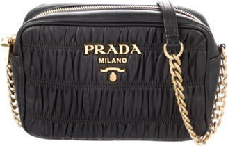 PRADA Tote Nappa Gaufre Black Leather Cross Body Bag Retail $3000