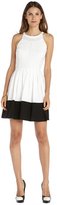Thumbnail for your product : Ali Ro optic white and black woven sleeveless colorblock dress
