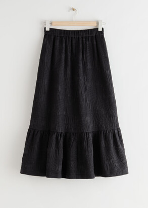 And other stories Textured Tiered Midi Skirt
