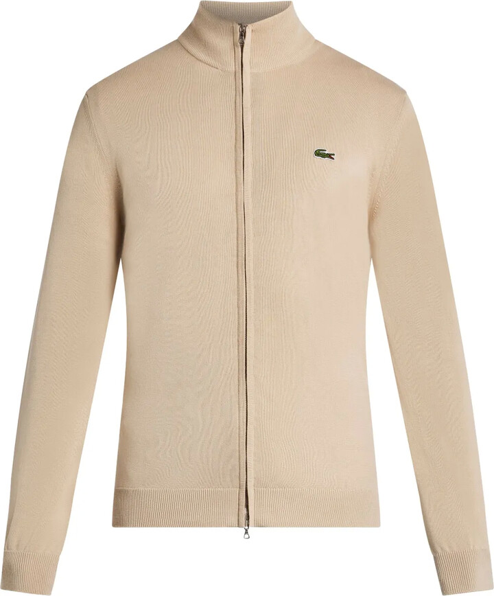 Lacoste Logo-Patch Zip-Up Cardigan