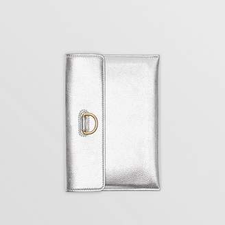 Burberry D-ring Metallic Leather Pouch with Zip Coin Case