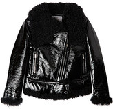 Thumbnail for your product : Gucci Patent shearling biker jacket 8-12 years