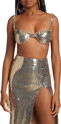 LaQuan Smith Sequined Underwire Bra Top - ShopStyle