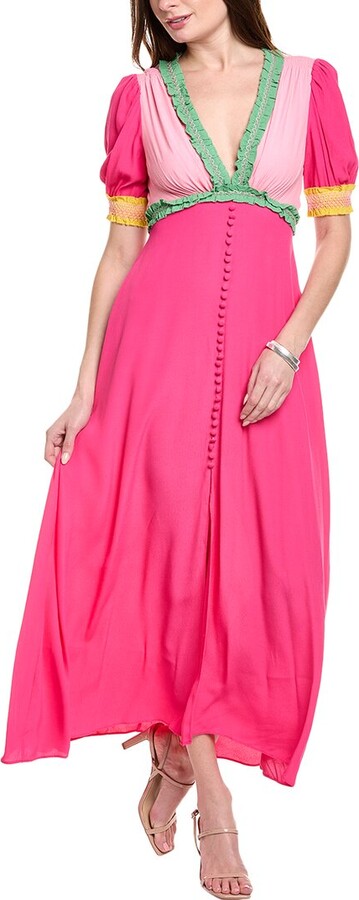 Saloni Crepe Midi Dress