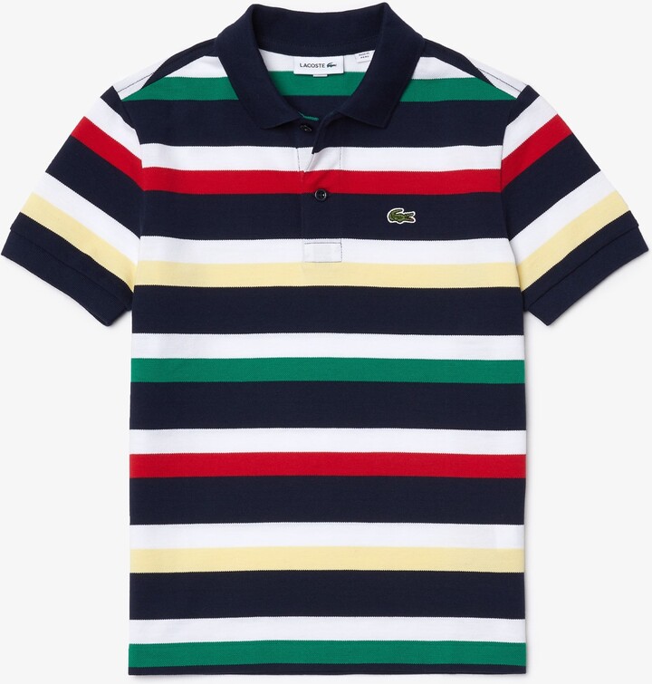 Lacoste Boy Short Sleeve Fancy Multicolor Line Polo PJ2262-51 