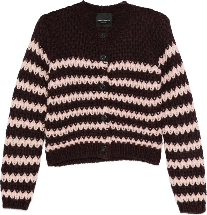 Roberto Collina Striped Button-Up Cardigan