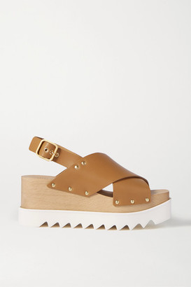 Stella McCartney Studded Vegetarian Leather Platform Sandals - Tan