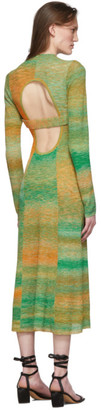 Tibi Green and Orange Space Dyed Sweater Dress