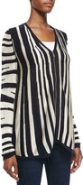 Thumbnail for your product : Minnie Rose Zebra Zip-Front Cardigan