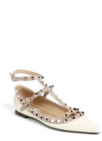 Thumbnail for your product : Valentino 'Rockstud' Double Ankle Strap Ballet Flat