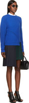 Thumbnail for your product : Opening Ceremony Cobalt Felted Wool Asymmetric Zip Sweater