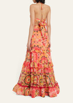 Thumbnail for your product : Alexis Freya Floral Silk Tie-Back Cutout Halter Maxi Dress