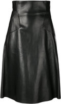 Alexander McQueen - A-line midi skirt - women - Soie/Cuir de veau - 40