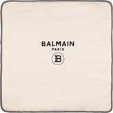 Thumbnail for your product : Balmain Logo print cotton interlock blanket