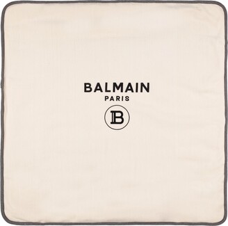 Balmain Logo print cotton interlock blanket