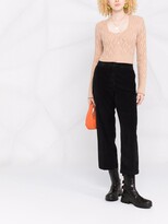 Thumbnail for your product : Twin-Set Open-Knit Cropped Cardigan