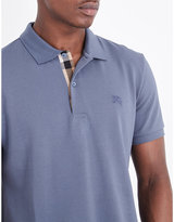 Thumbnail for your product : Burberry Check placket cotton-piqué polo shirt