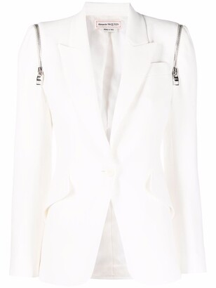 Alexander McQueen Zip-Detail Tailored Blazer