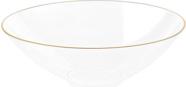 Ecoquality 16 Oz Clear Plastic Round Bowls With Gold Rim 60 Guests