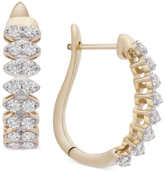 Wrapped in Love Diamond Marquise-Style Hoop Earrings (1 ct. t.w.) in 14k Gold, Created for Macy's