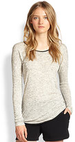 Thumbnail for your product : Rag and Bone 3856 Spine Leather Piping-Trimmed Tee