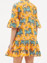 Thumbnail for your product : La DoubleJ Choux Crazy Tiger-print Cotton Mini Shirt Dress - Orange Print