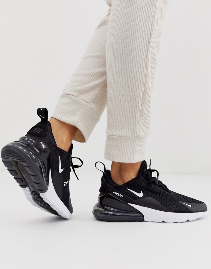 nike black leather trainers womens
