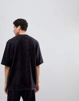 Thumbnail for your product : adidas Adicolor Velour T-Shirt In Oversized Fit In Black Cy3548