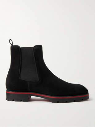 Christian Louboutin Alpino Waxed-Suede Chelsea Boots - ShopStyle