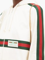 Thumbnail for your product : Gucci Web-striped Back-pleat Cotton Jacket - Ivory Multi