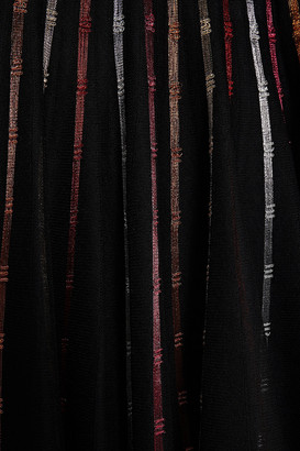 Alexander McQueen Ruffled Metallic Crochet-knit Silk-blend Dress