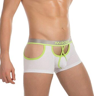 sandbank Men's Sexy Hollowed Backless Pouch Ring Erotic Thongs Boxer Briefs  Underwear White Large - ShopStyle