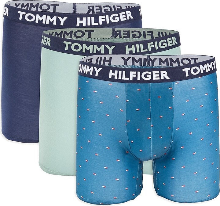 Tommy Hilfiger 3-pack everyday micro boxer logo briefs in gray, blue and  navy