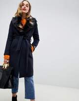 Thumbnail for your product : Gianni Feraud duster coat with faux fur collar