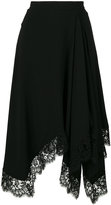 Givenchy - lace trim asymmetric skirt - women - Spandex/Elasthanne/Viscose - 38