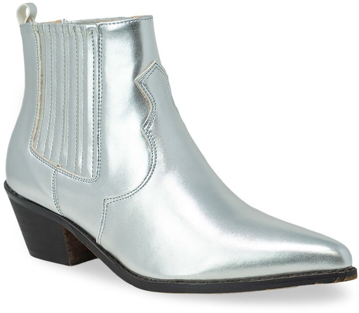 black and silver boots