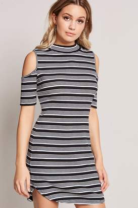 Forever 21 Striped Open-Shoulder Dress