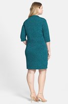 Thumbnail for your product : Donna Ricco Print Knot Front Jersey Dress (Plus Size)