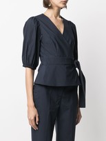 Thumbnail for your product : P.A.R.O.S.H. Puff-Sleeve Wrap Blouse